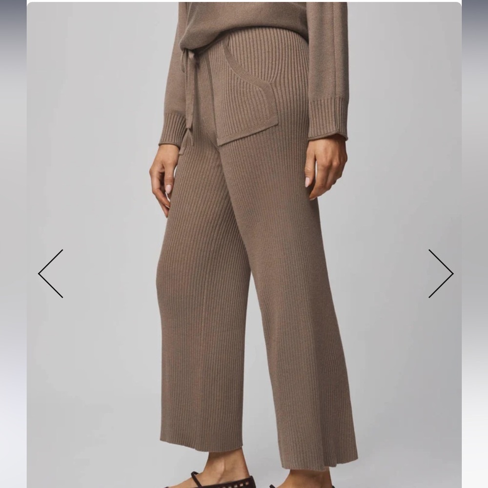 NWT Splendid Georgie Cashblend Cashmere Rib Lounge Pant Cedar Brown S - Picture 4 of 9